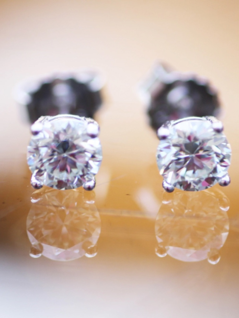 New Moissanite Stud Earrings, D VVS, Sterling Silver 2 CTTW 6.5mm